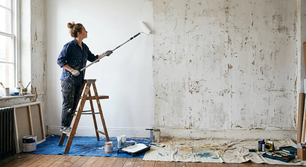 Pintura de muros en remodelación – sector bancario